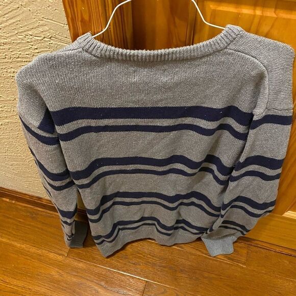 Chaps mens gray and navy striped sweater size XXL - Picture 4 of 4